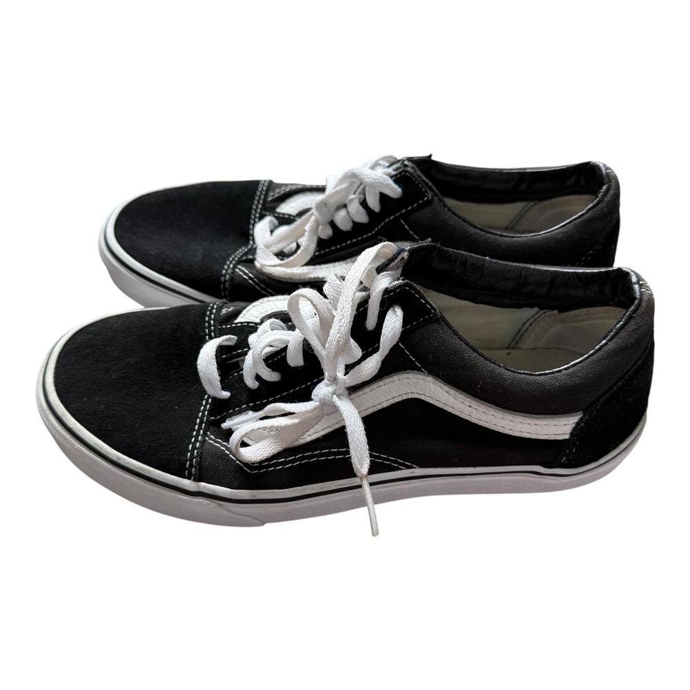 Vans Black White Canvas Stripe Old Skool Lace Up Sneakers Shoes Mens 6.5 - Picture 6 of 11